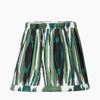 Izara Green Ikat Pleat Tapered Lampshade 16cm