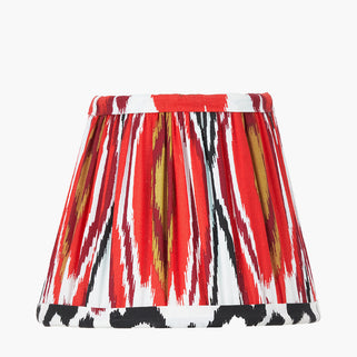 Izara Red Ikat Pleat Tapered Lampshade 16cm