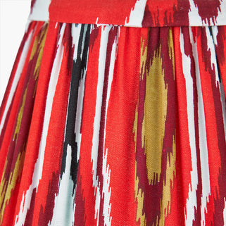 Izara Red Ikat Pleat Tapered Lampshade 16cm