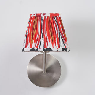 Izara Red Ikat Pleat Tapered Lampshade 16cm