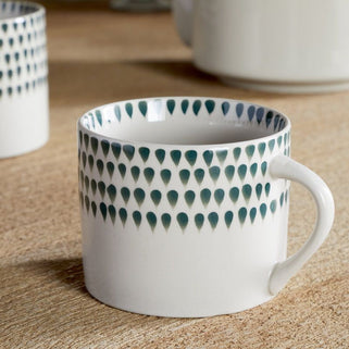 Green Juniper Drop Ceramic Mug - Small