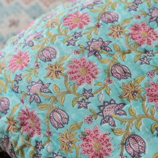 Keya Block Print Reversible Cotton Quilt