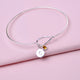 Personalised Sterling Silver Knot Birthstone Bangle