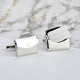 Lucky charm hidden message cufflinks with 4 leaf clover engraved on the front of the left cufflink and 