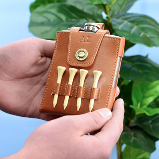 Personalised Luxury Golfers Hip Flask Gift Set