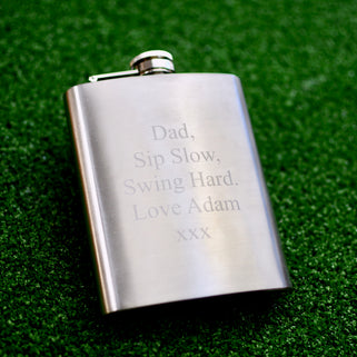 Personalised Luxury Golfers Hip Flask Gift Set
