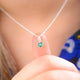 May Heart Birthstone Necklace - Emerald, Sterling Silver