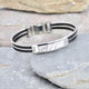 Men's Personalised Black And Silver Wire Bracelet