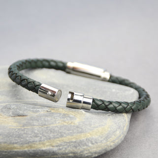 Men's Personalised Plait Bolo Leather Bracelet