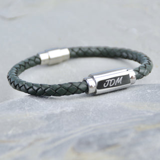 Men's Personalised Plait Bolo Leather Bracelet