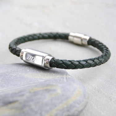 Men's Personalised Plait Bolo Leather Bracelet