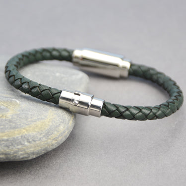 Men's Personalised Plait Bolo Leather Bracelet