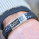 Men's Personalised Leather Message Plait Bracelet