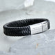 Men's Personalised Leather Plait Message Bracelet