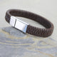 Men's Personalised Leather Plait Message Bracelet