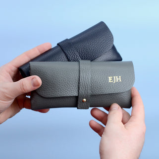 Men's Personalised Monogram Leather Glasses Case