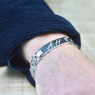 Men's Personalised Stainless Steel Link ID Bracelet