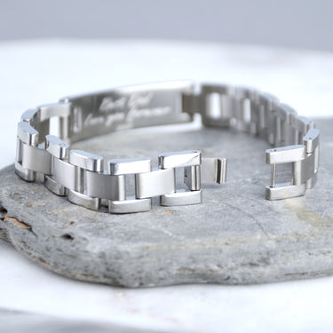 Men's Personalised Stainless Steel Link ID Bracelet