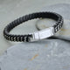 Men's Personalised Twisted Leather And Chain Bracelet