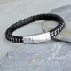 Men's Personalised Twisted Leather And Chain Bracelet