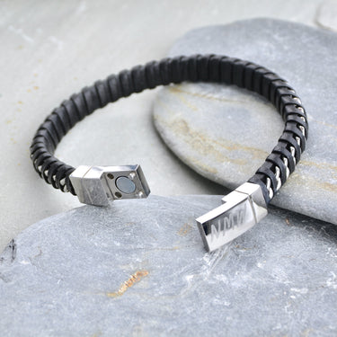Men's Personalised Twisted Leather And Chain Bracelet