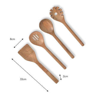 Set of 4 Mango Wood Utensils