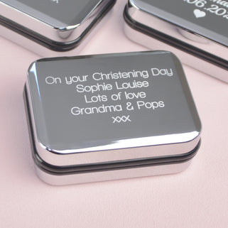Personalised Engraved Chrome Necklace Box