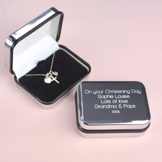 Personalised Engraved Chrome Necklace Box