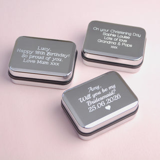 Personalised Engraved Chrome Necklace Box