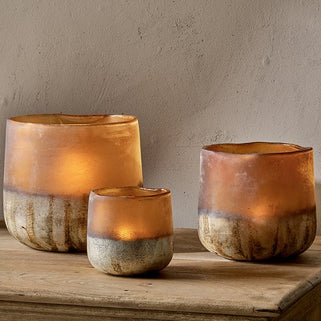 Ngolo Amber Tealight Holder Medium