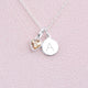 November Heart Birthstone Necklace with Mini Initial - Citrine, Sterling Silver