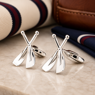 Personalised Rowing Oars Cufflinks