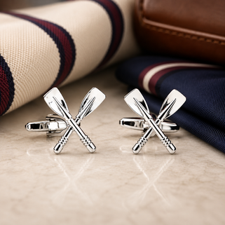Personalised Rowing Oars Cufflinks
