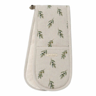 Olive Linen Double Oven Glove