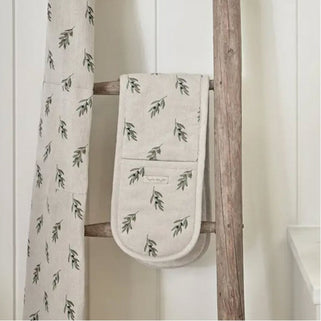 Olive Linen Double Oven Glove