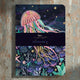 Notebook with jellyfish design on a dark blue background