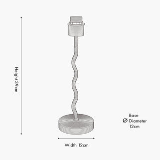 Rattan Wave Table Lamp Base