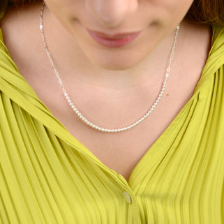 Personalised Sterling Silver And Pearl Necklace