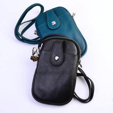 Personalised Leather Crossbody Phone Pouch