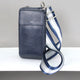 Monogram Leather Phone Purse with Patterned Strap