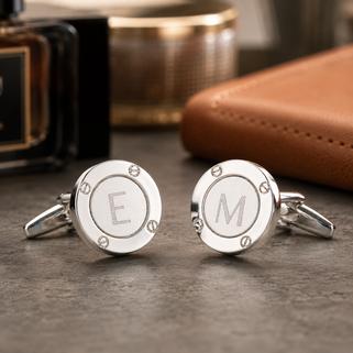 Personalised Porthole Initial Cufflinks