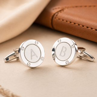 Personalised Porthole Initial Cufflinks