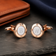 Personalised Rose Gold and Silver Coloured Porthole Cufflinks