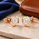 Personalised Rose Gold and Silver Coloured Porthole Cufflinks