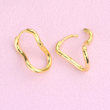 Gold Organic Twist Hoop Earrings