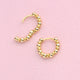 Gold Chunky Bead Huggie Earrings