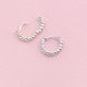 Sterling Silver Chunky Bead Huggie Earrings