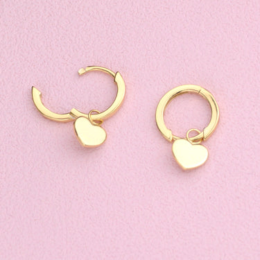 Gold Modern Heart Huggie Earrings