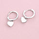 Sterling Silver Modern Heart Huggies