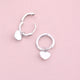Sterling Silver Modern Heart Huggies